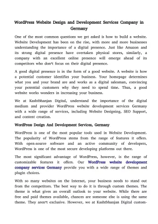 wordpress website design and development services