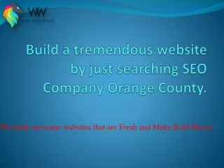 Build a tremendous website by just searching SEO Company Orange County.