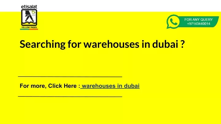 searching for warehouses in dubai