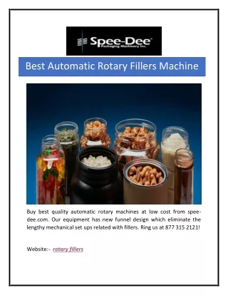 best automatic rotary fillers machine