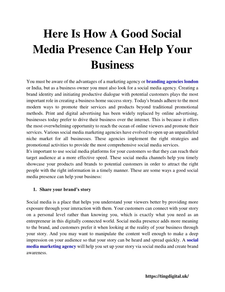 here is how a good social media presence can help