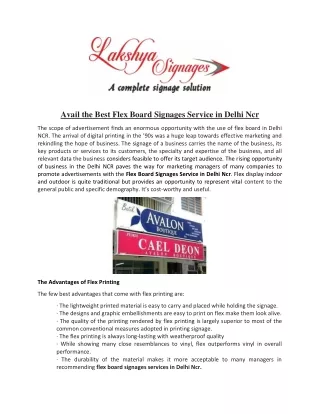 avail the best flex board signages service