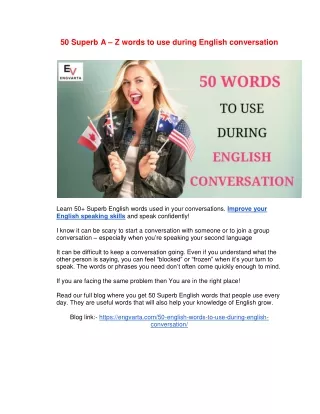50 superb a z words to use during english