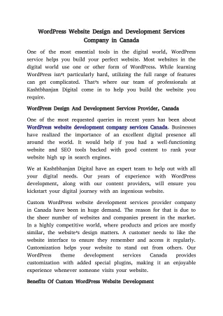 wordpress website design and development services