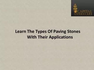 learn the types of paving stones with their