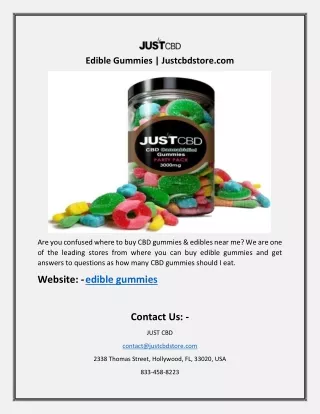 edible gummies justcbdstore com