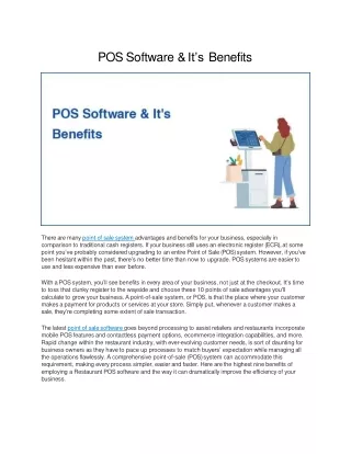 POS Software & It’s Benefits