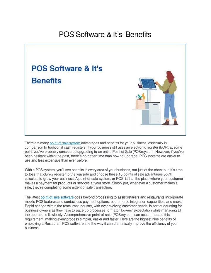 pos software it s benefits