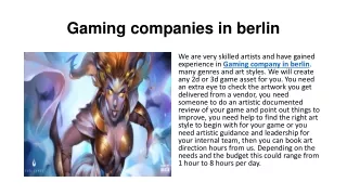 Gaming companies in berlin