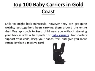 Top 100 Baby Carriers in Gold Coast.