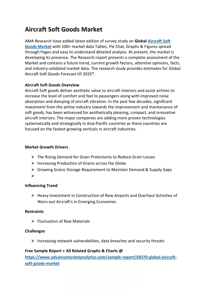 aircraft soft goods market