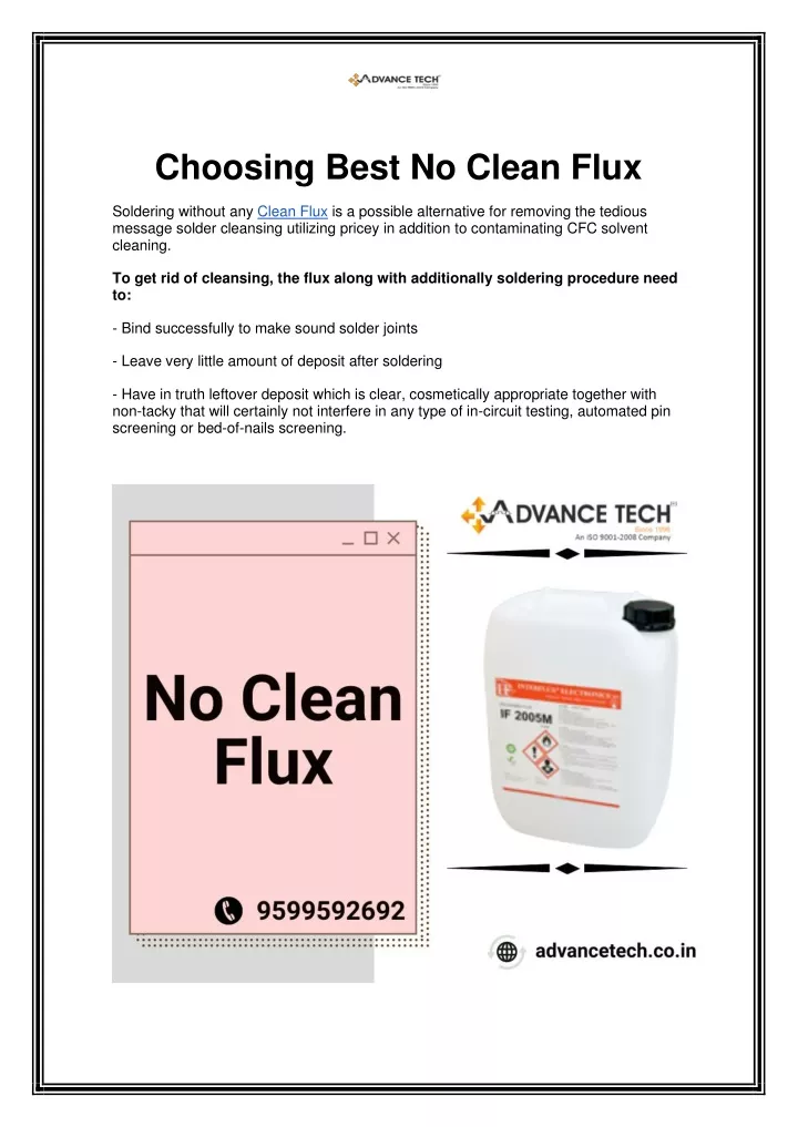 choosing best no clean flux