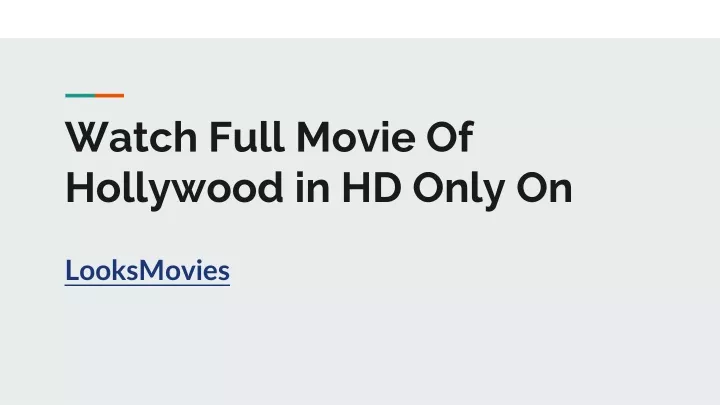 watch full movie of hollywood in hd only on