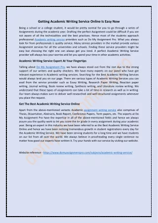 getting academic writing service online is easy