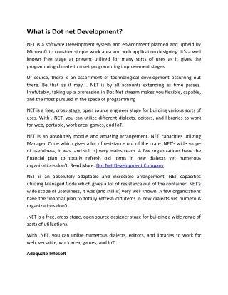 what is dot net development