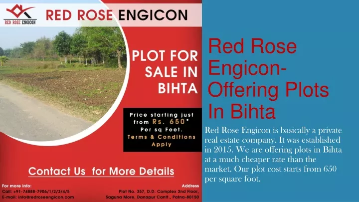 red rose engicon offering plots in bihta