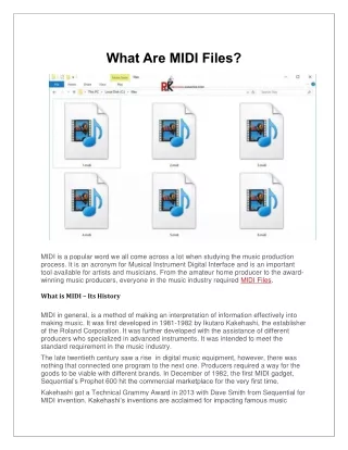 What Are MIDI Files