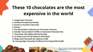 10 chocolates are the most expensive in the world