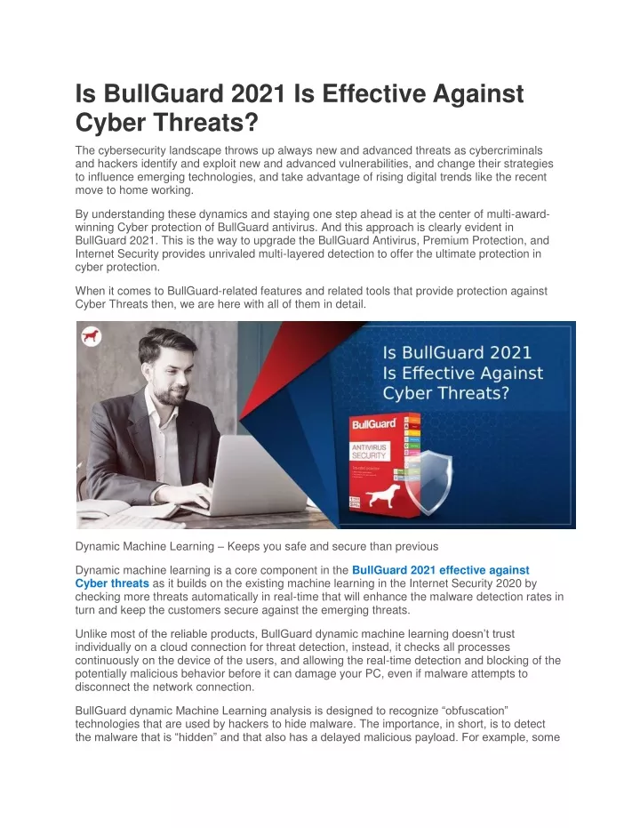 is bullguard 2021 is effective against cyber