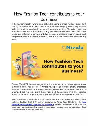 how fashion tech contributes to your business
