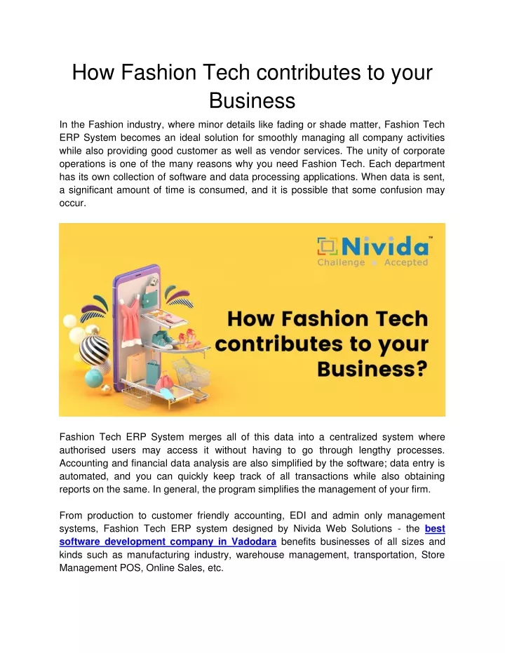 how fashion tech contributes to your business