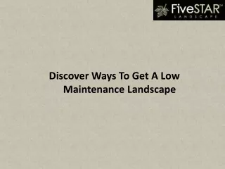 discover ways to get a low maintenance landscape