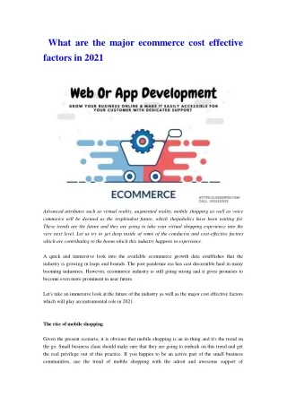 what are the major ecommerce cost effective