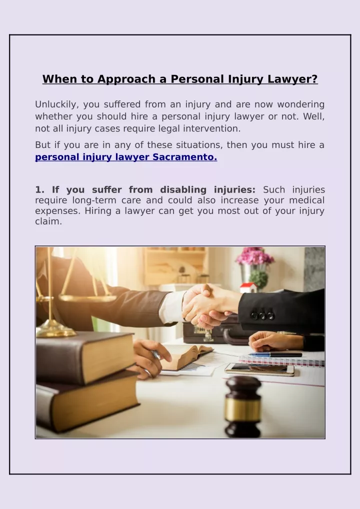 when to approach a personal injury lawyer