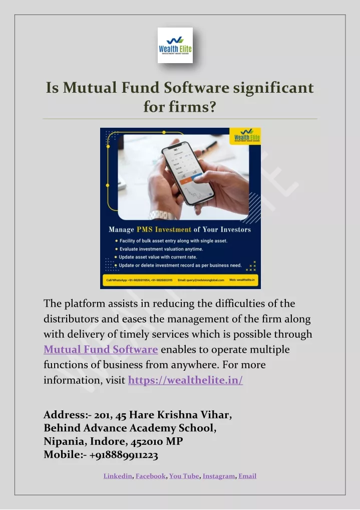 is mutual fund software significant for firms