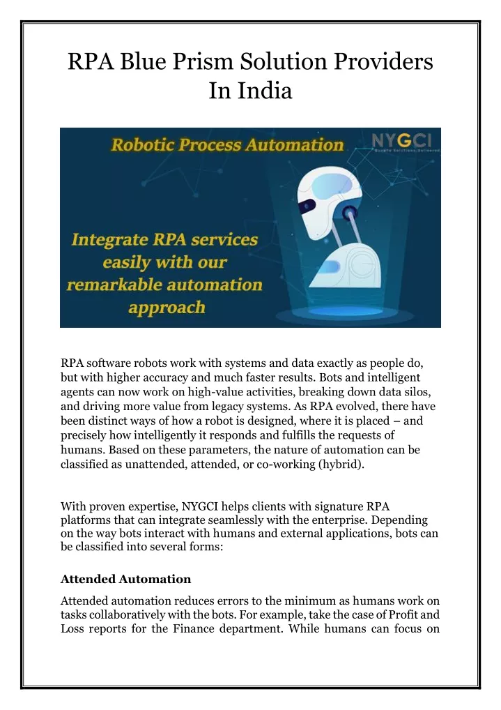 rpa blue prism solution providers in india