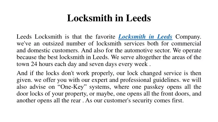 locksmith in leeds