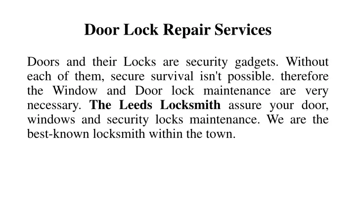 door lock repair services