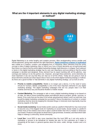 what are the 4 important elements in any digital