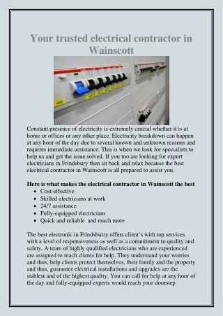 your trusted electrical contractor in wainscott