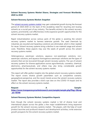 solvent recovery systems market shares strategies