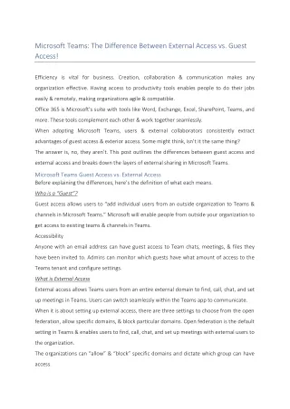 microsoft teams the difference between external