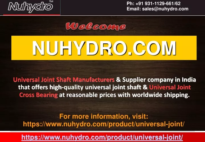 universal joint shaft manufacturers supplier