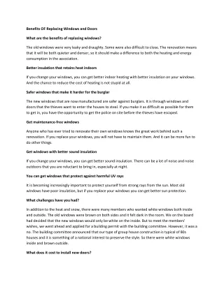 benefits of replacing windows and doors