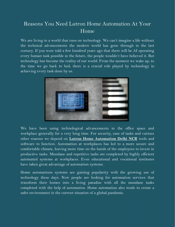 reasons you need lutron home automation at your