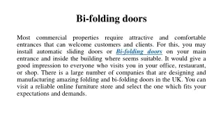 Bi-folding doors