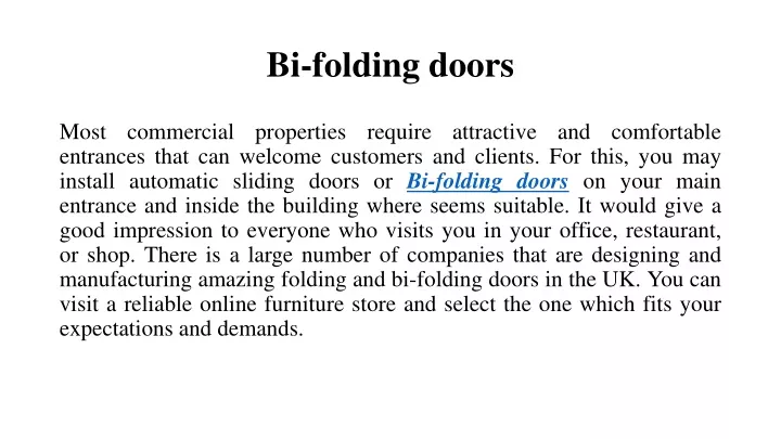 bi folding doors