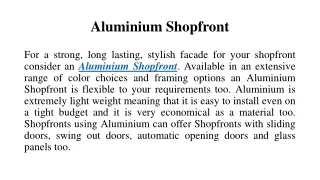 Aluminium door