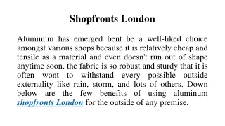 Shopfronts London