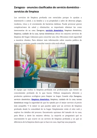 Zaragoza - anuncios clasificados de servicio doméstico - servicios de limpieza-converted