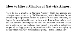 how to hire a minibus at gatwick airport