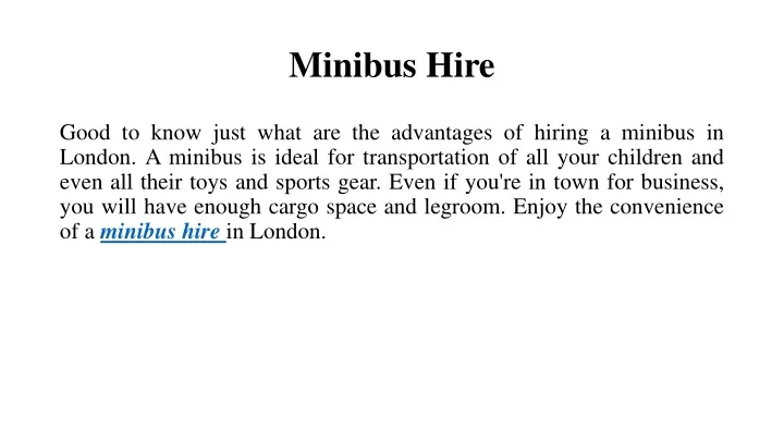 minibus hire