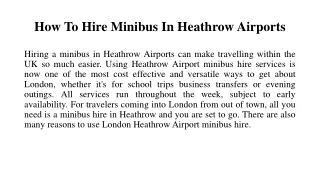 how to hire minibus in heathrow airports