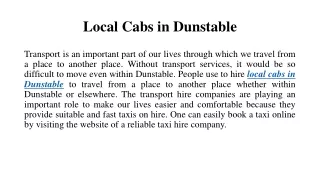Local Cabs in Dunstable