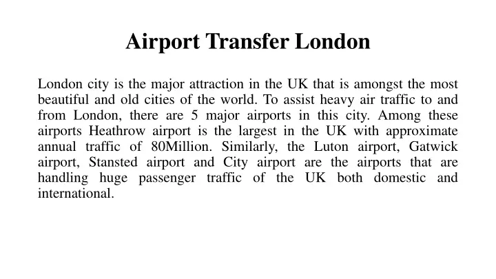 airport transfer london