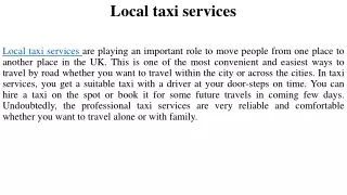 Local taxi services
